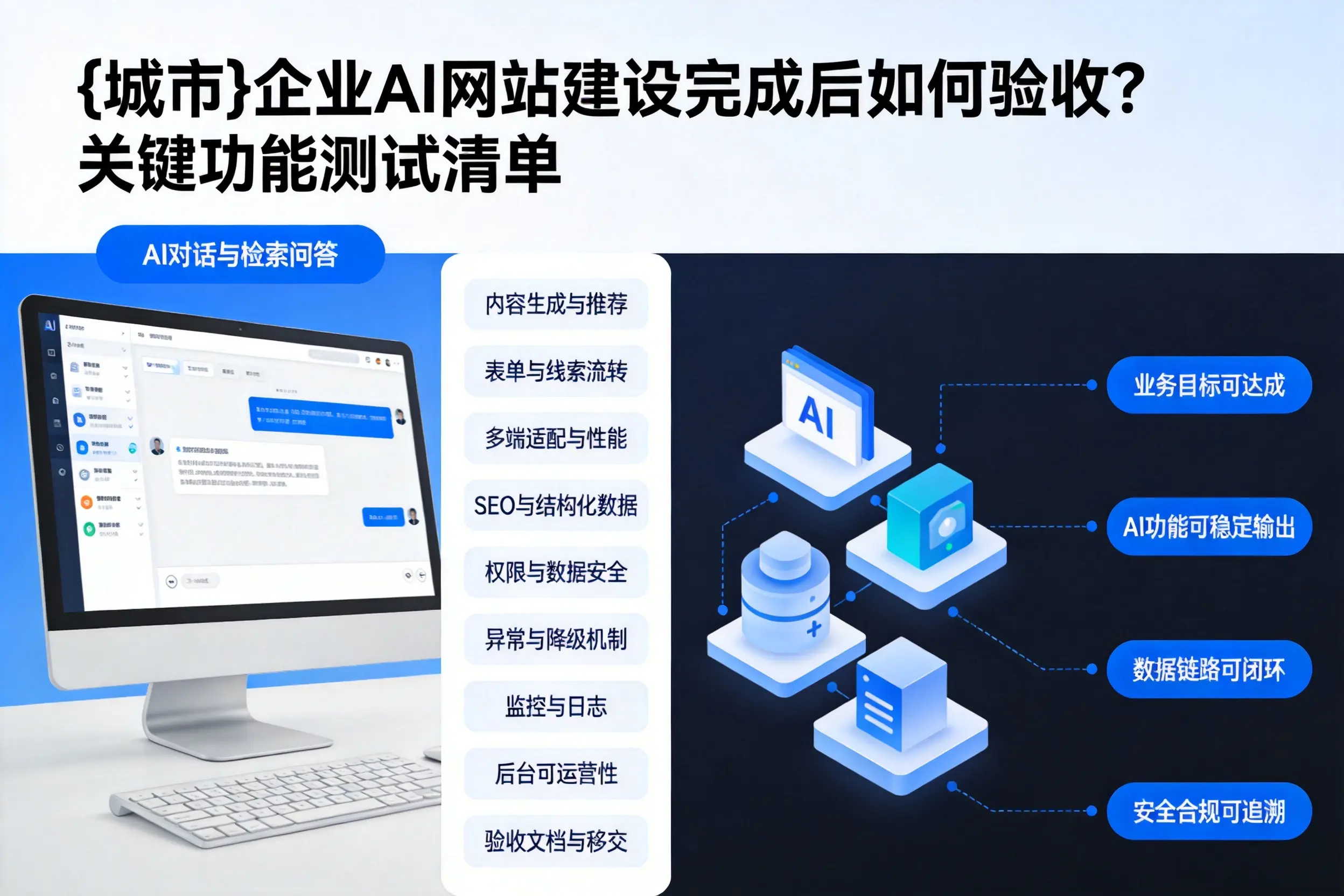 宿迁企业AI网站建设完成后如何验收？关键功能测试清单