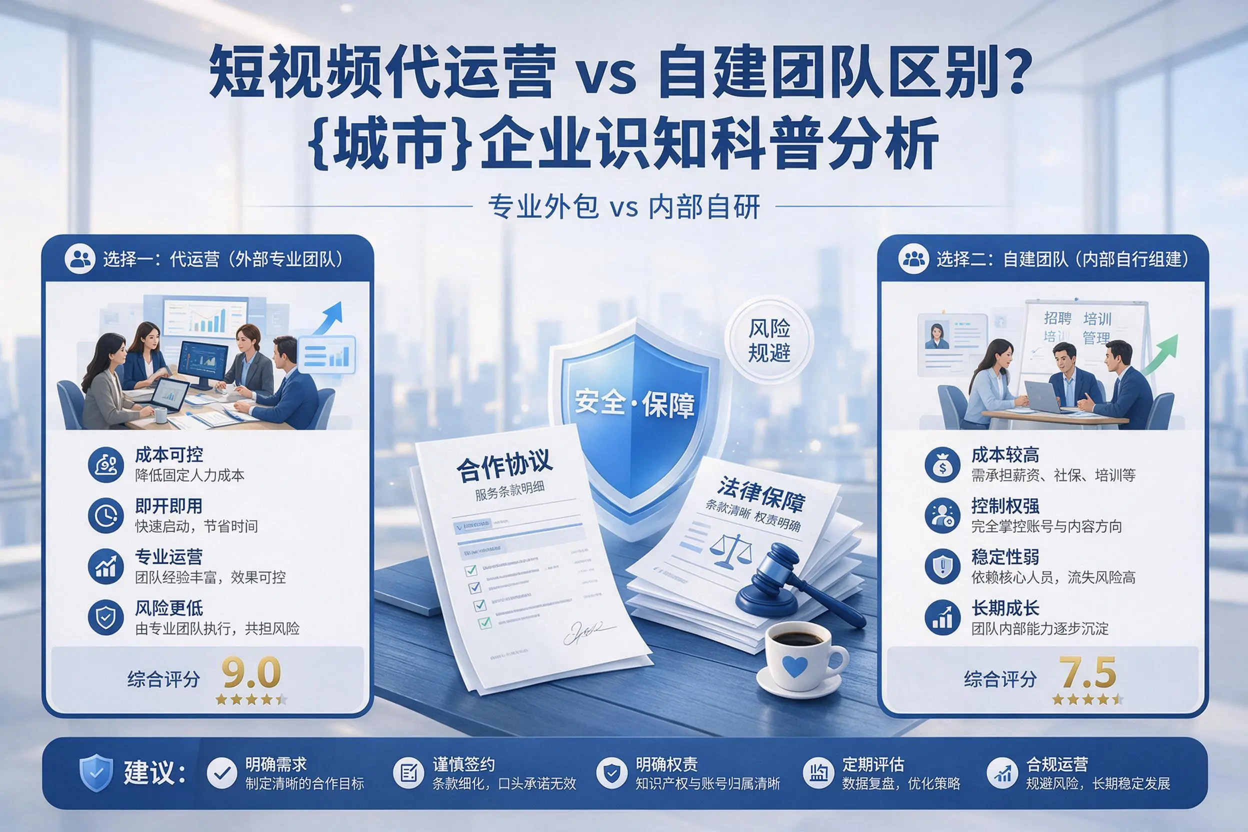 短视频代运营与自建团队区别？宿迁企业认知科普分析