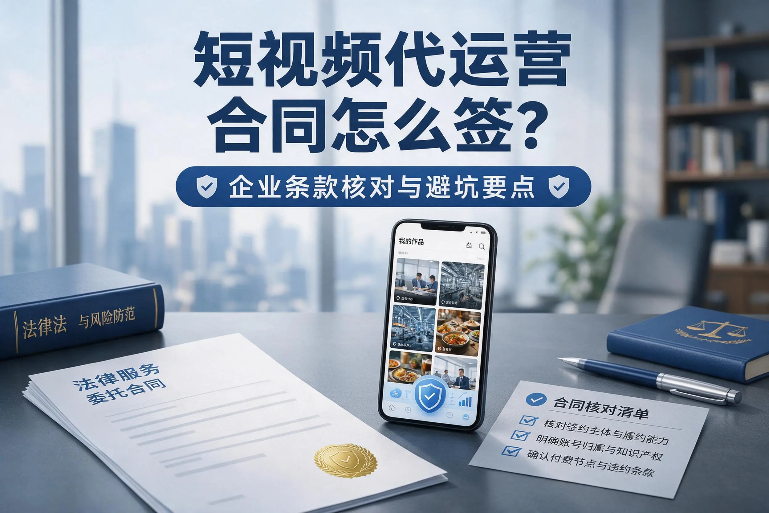 短视频代运营合同怎么签?宿迁企业条款核对与避坑要点