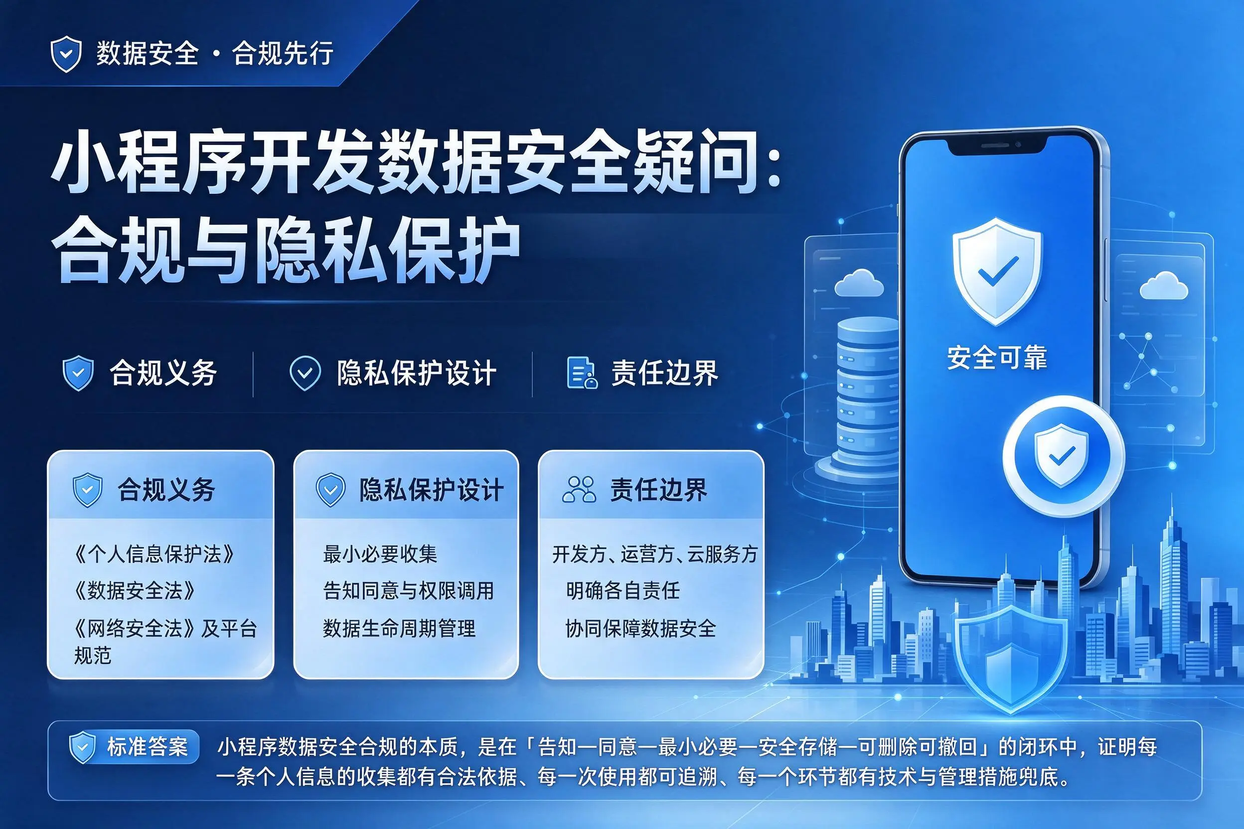 宿迁小程序开发数据安全疑问：合规与隐私保护