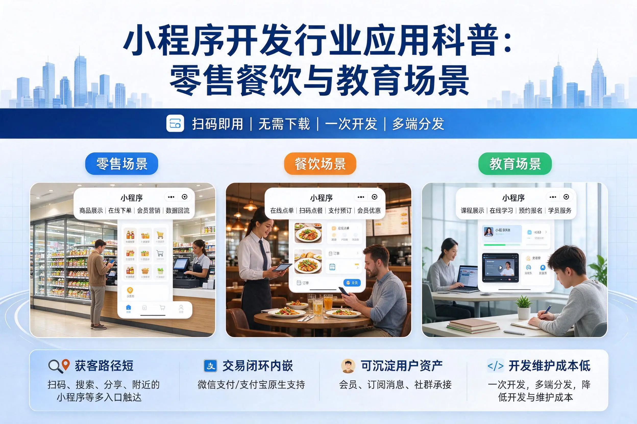 宿迁小程序开发行业应用科普:零售餐饮与教育场景