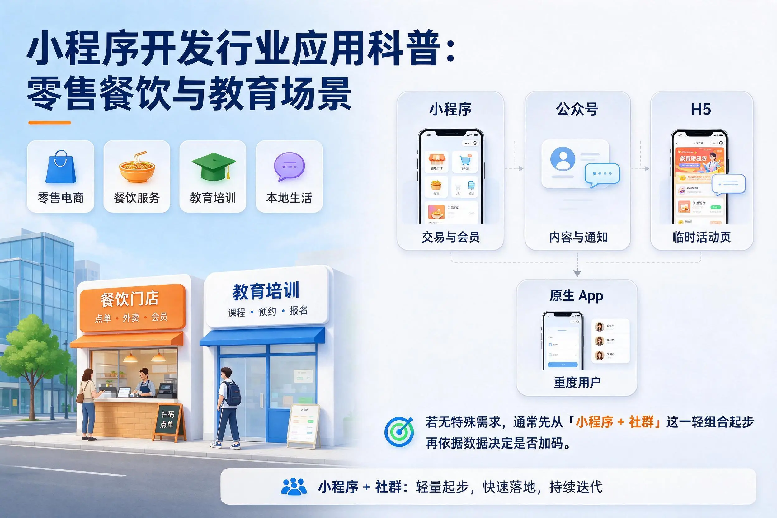 宿迁小程序开发行业应用科普:零售餐饮与教育场景