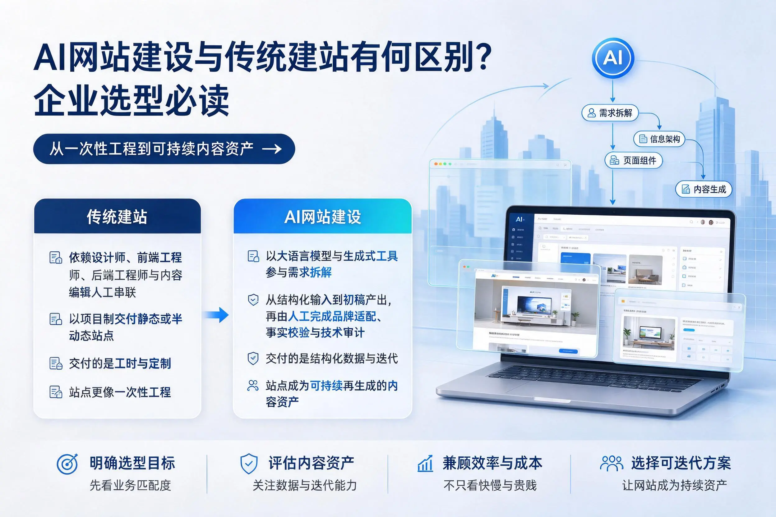 AI网站建设与传统建站有何区别?宿迁企业选型必读
