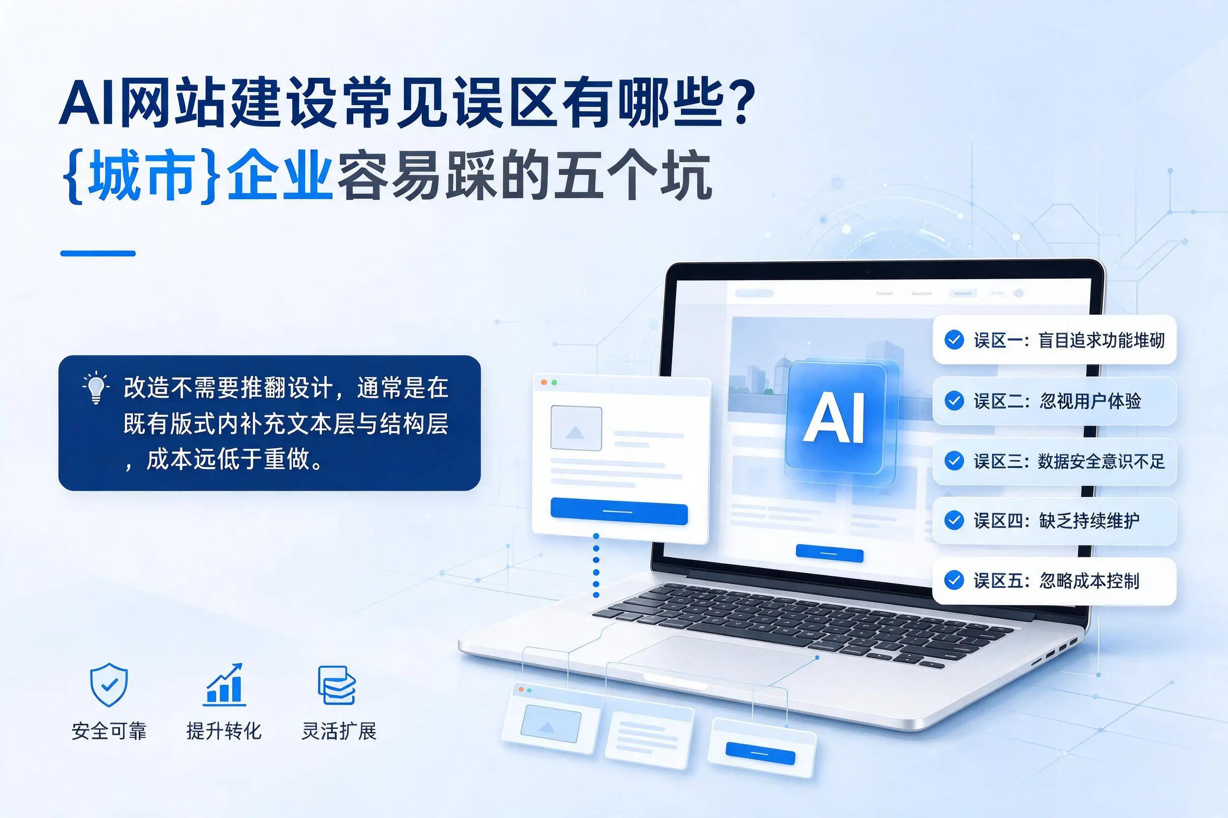 AI网站建设常见误区有哪些?宿迁企业容易踩的五个坑