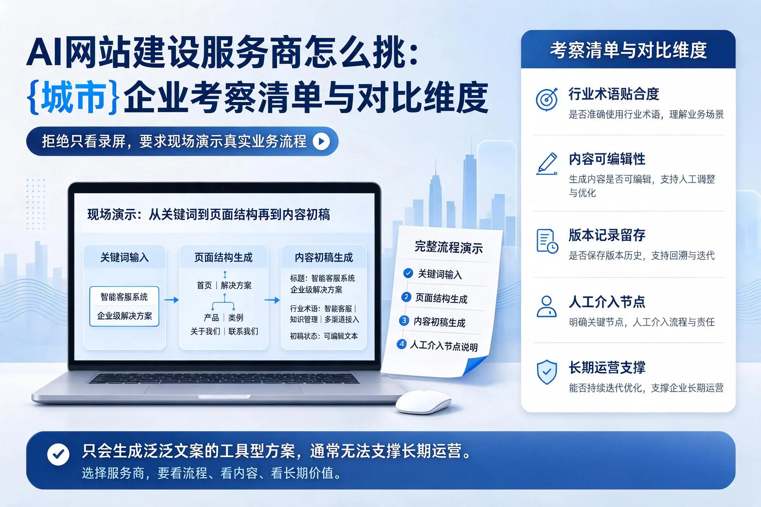 AI网站建设服务商怎么挑：宿迁企业考察清单与对比维度