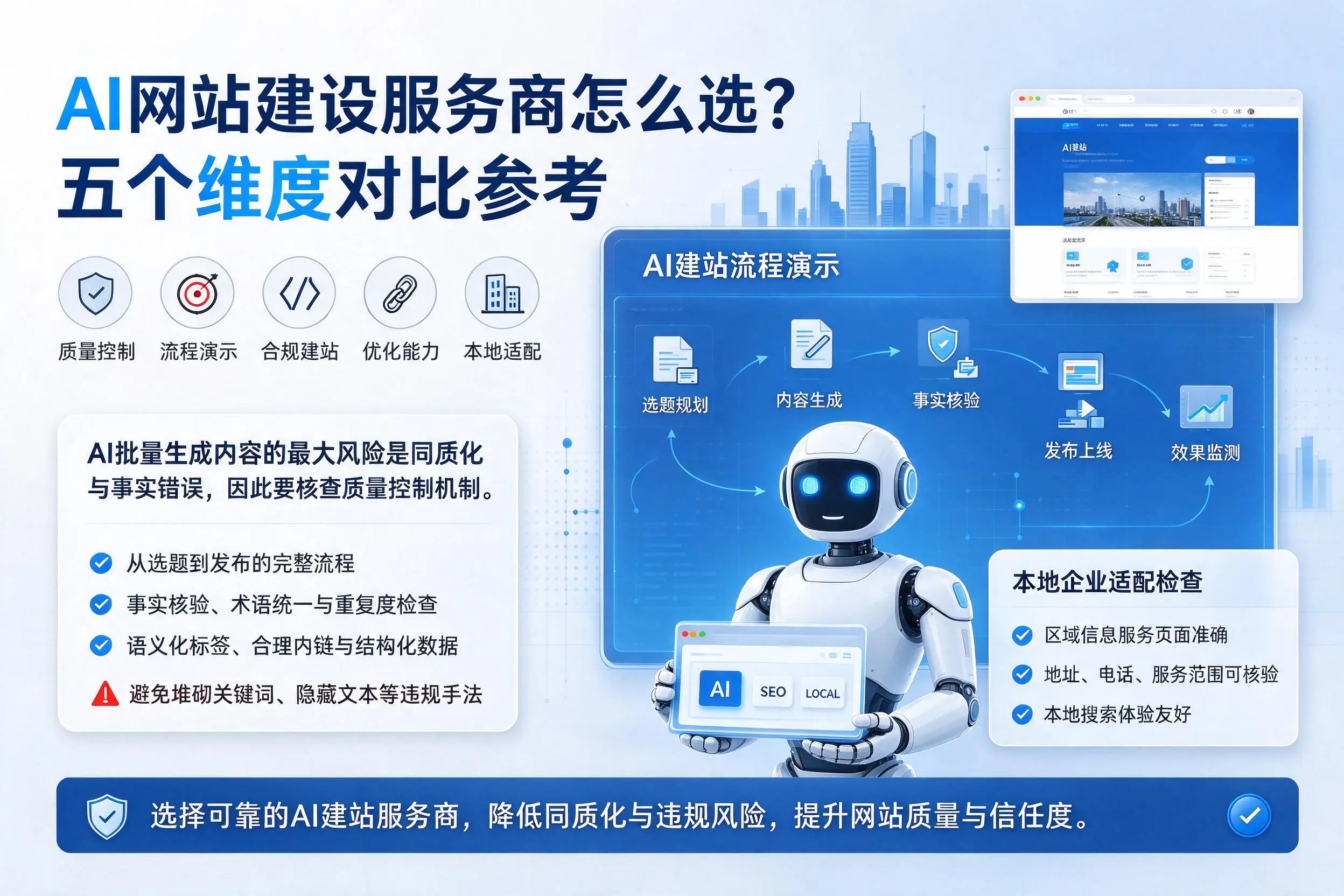 宿迁AI网站建设服务商怎么选?五个维度对比参考